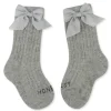 Cable Knit Knee Sock with Bow