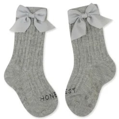 Cable Knit Knee Sock with Bow