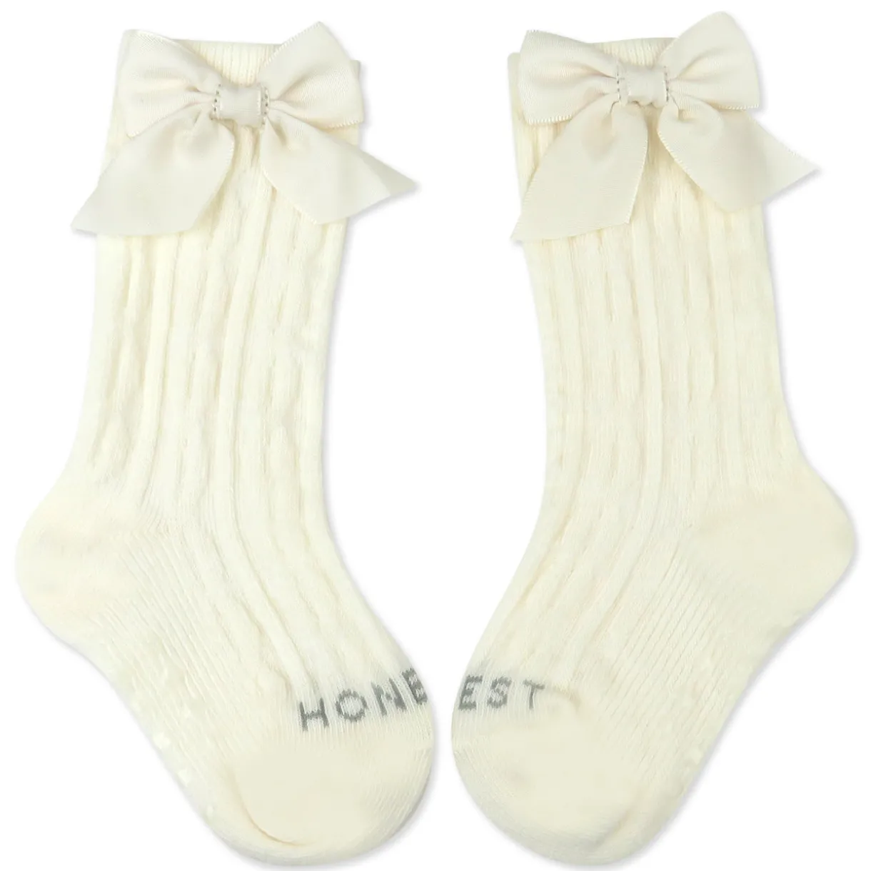 Cable Knit Knee Sock with Bow
