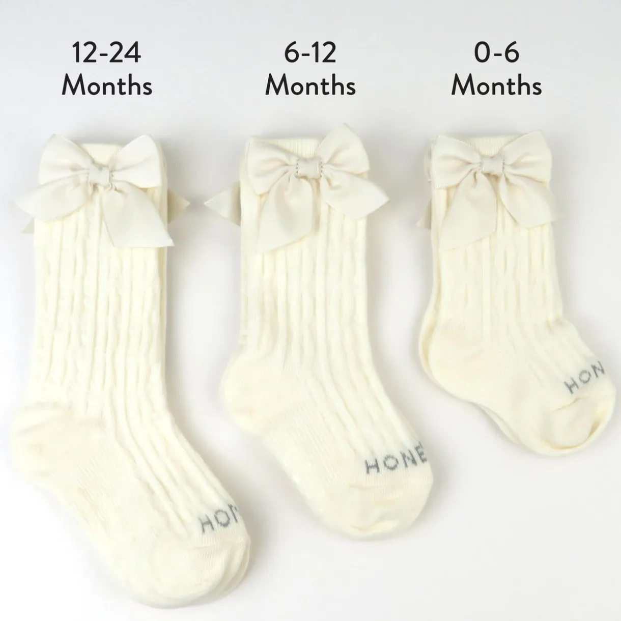 Cable Knit Knee Sock with Bow