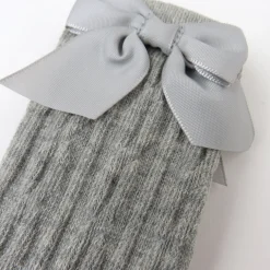 Cable Knit Knee Sock with Bow