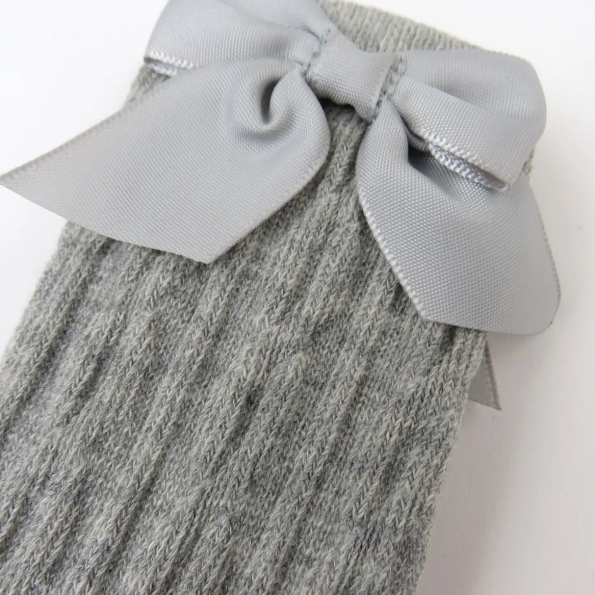 Cable Knit Knee Sock with Bow