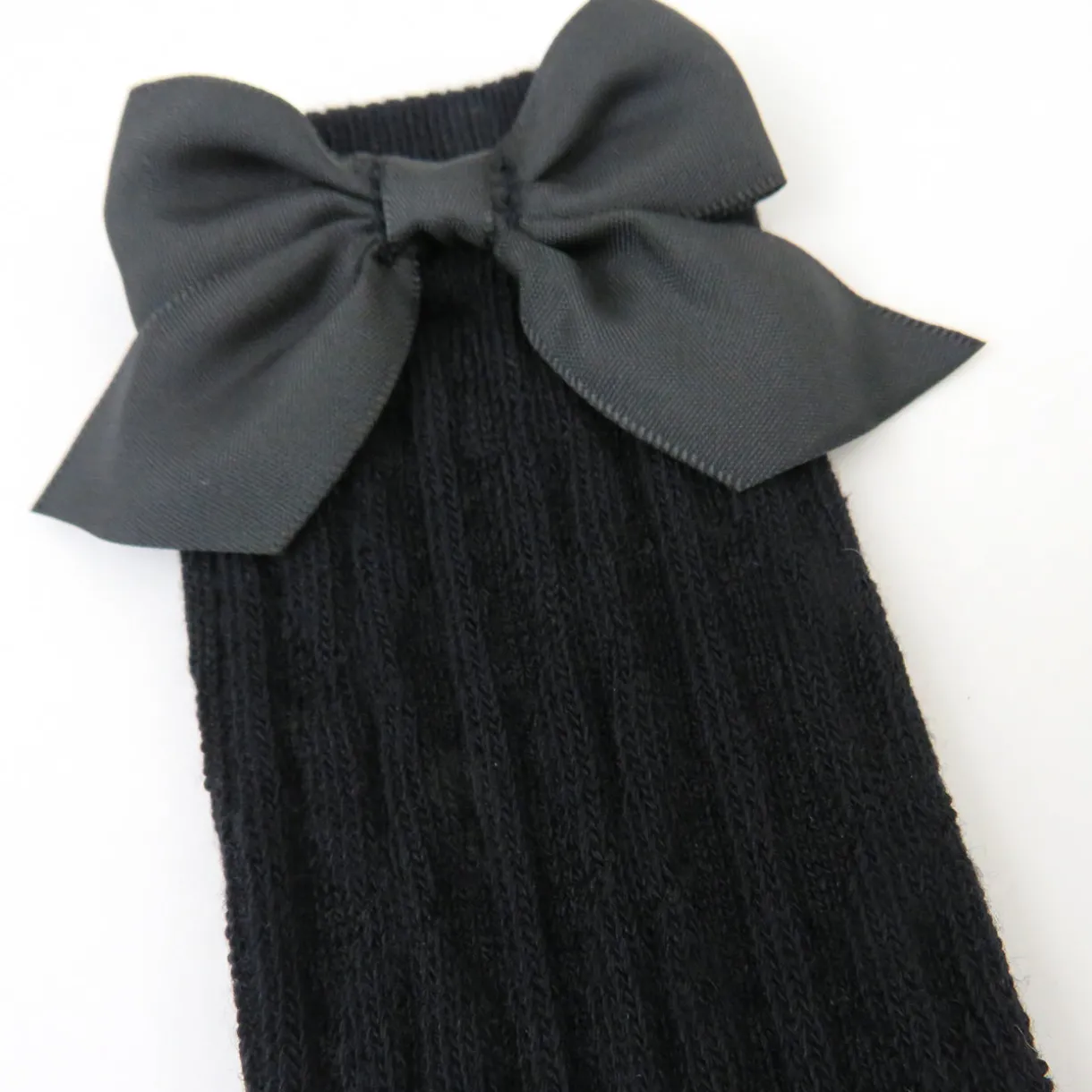 Cable Knit Knee Sock with Bow