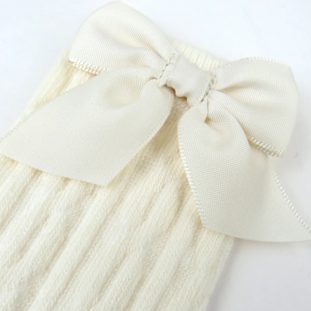 Cable Knit Knee Sock with Bow