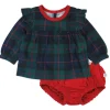 Long Sleeve Ruffle Shoulder Top with Bloomer Set