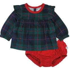 Long Sleeve Ruffle Shoulder Top with Bloomer Set