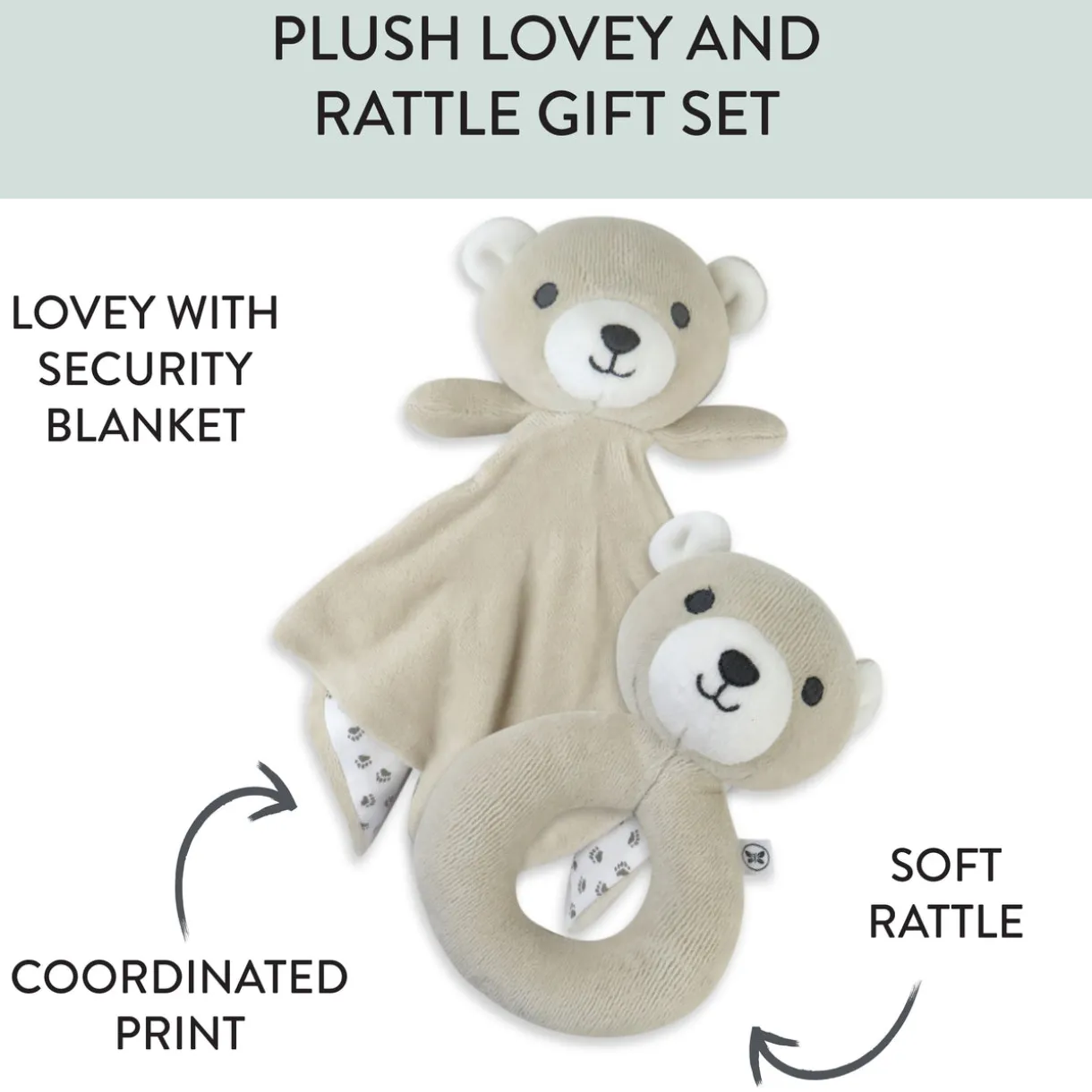 Lovey and Rattle BEARY CUTE Gift Set