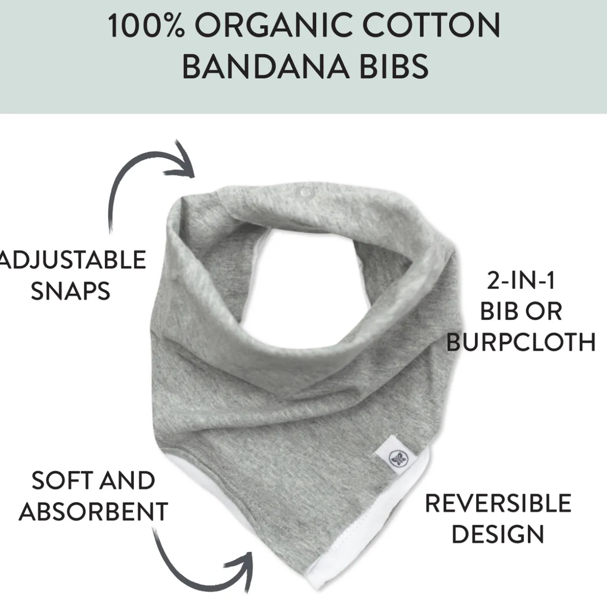 Multipack Organic Cotton Reversible Bandana Bibs