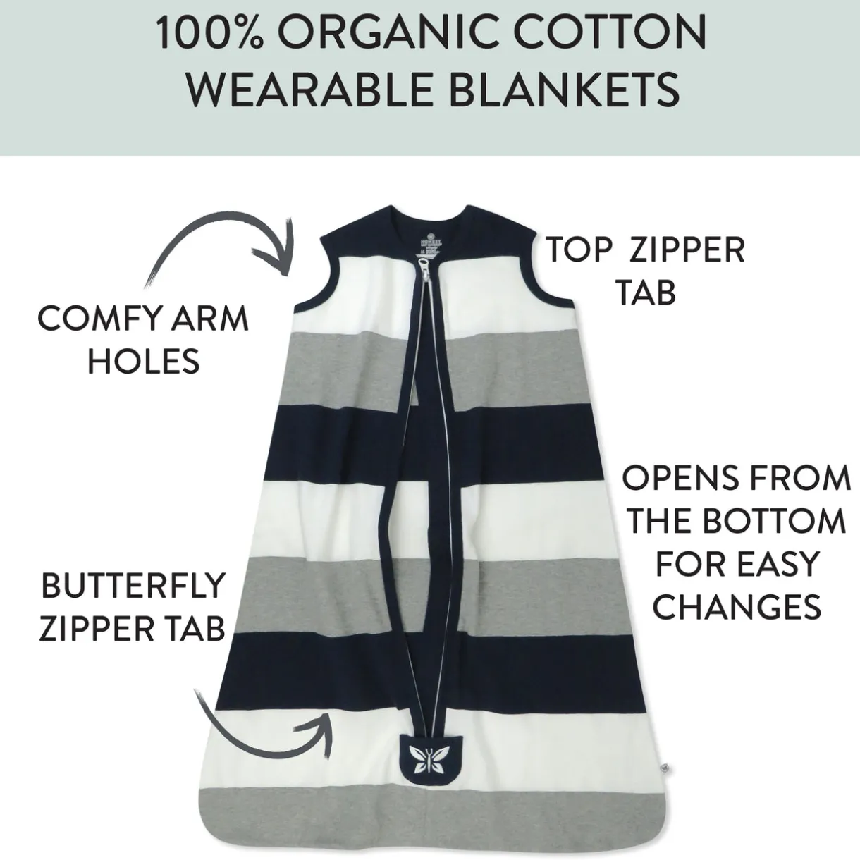 Organic Cotton Classic Wearable Blanket