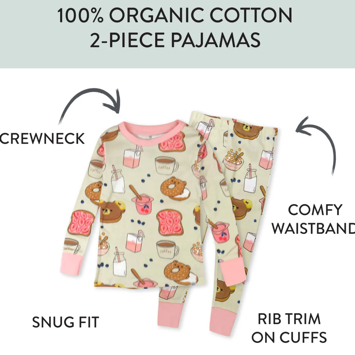 Organic Cotton Fun Foods Pajamas For Babies & Toddlers