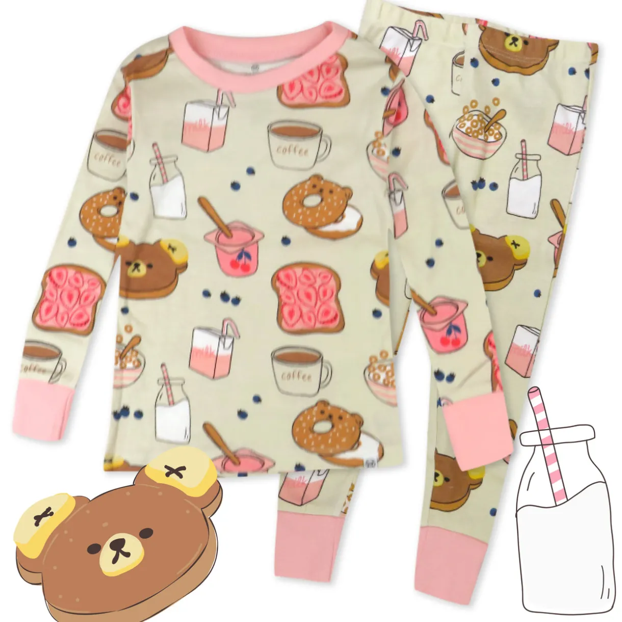 Organic Cotton Fun Foods Pajamas For Babies & Toddlers