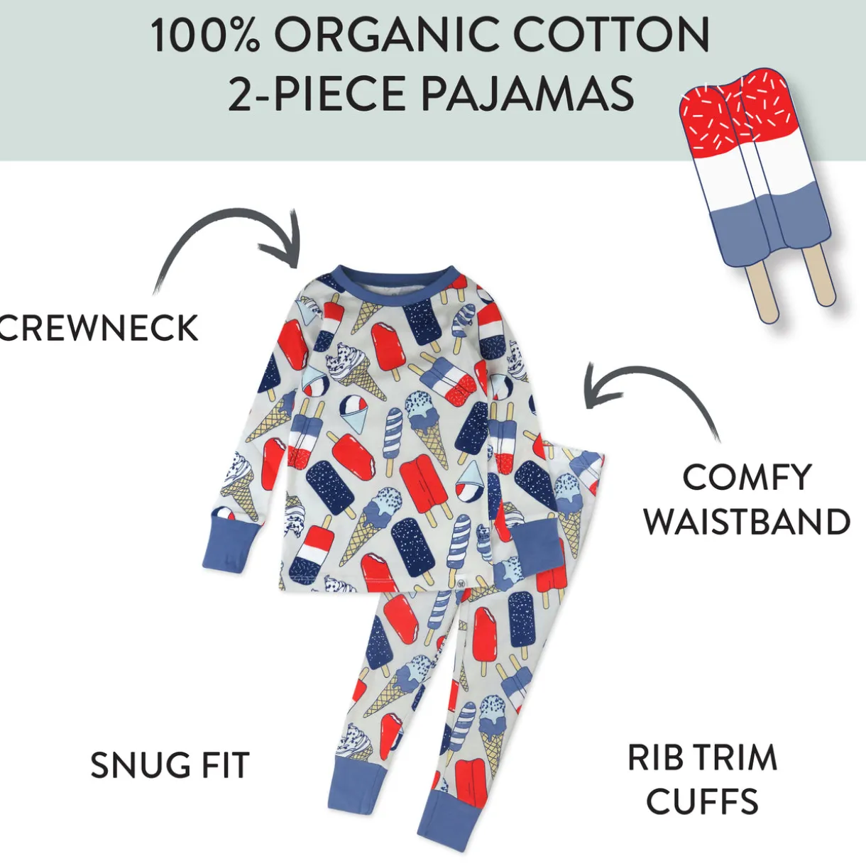 Organic Cotton Fun Foods Pajamas For Babies & Toddlers