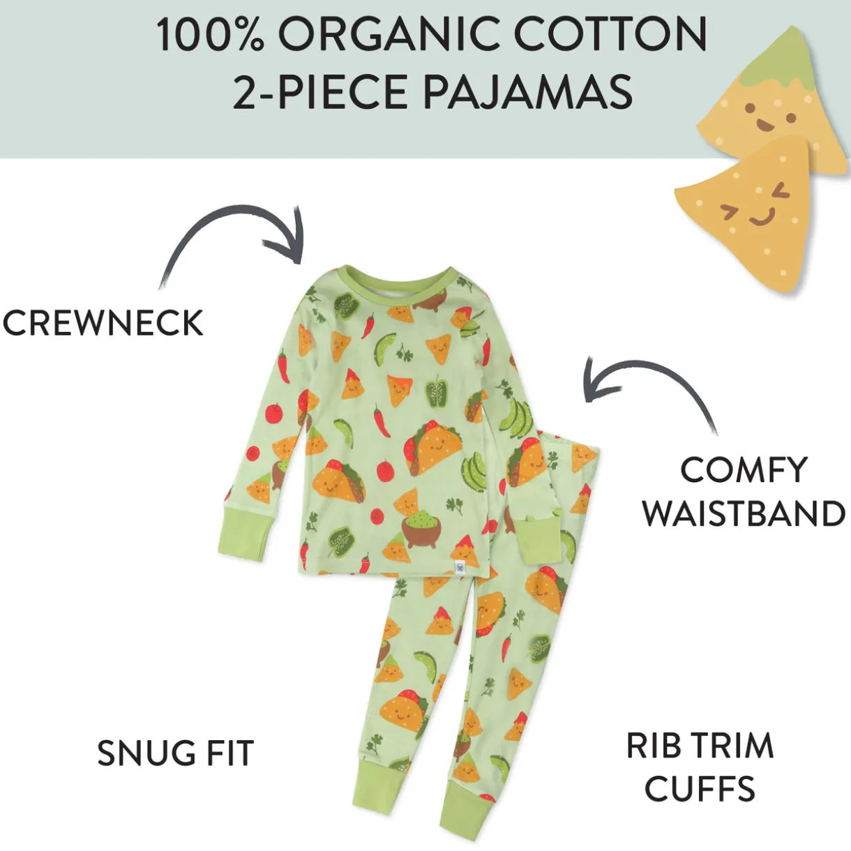 Organic Cotton Fun Foods Pajamas For Babies & Toddlers