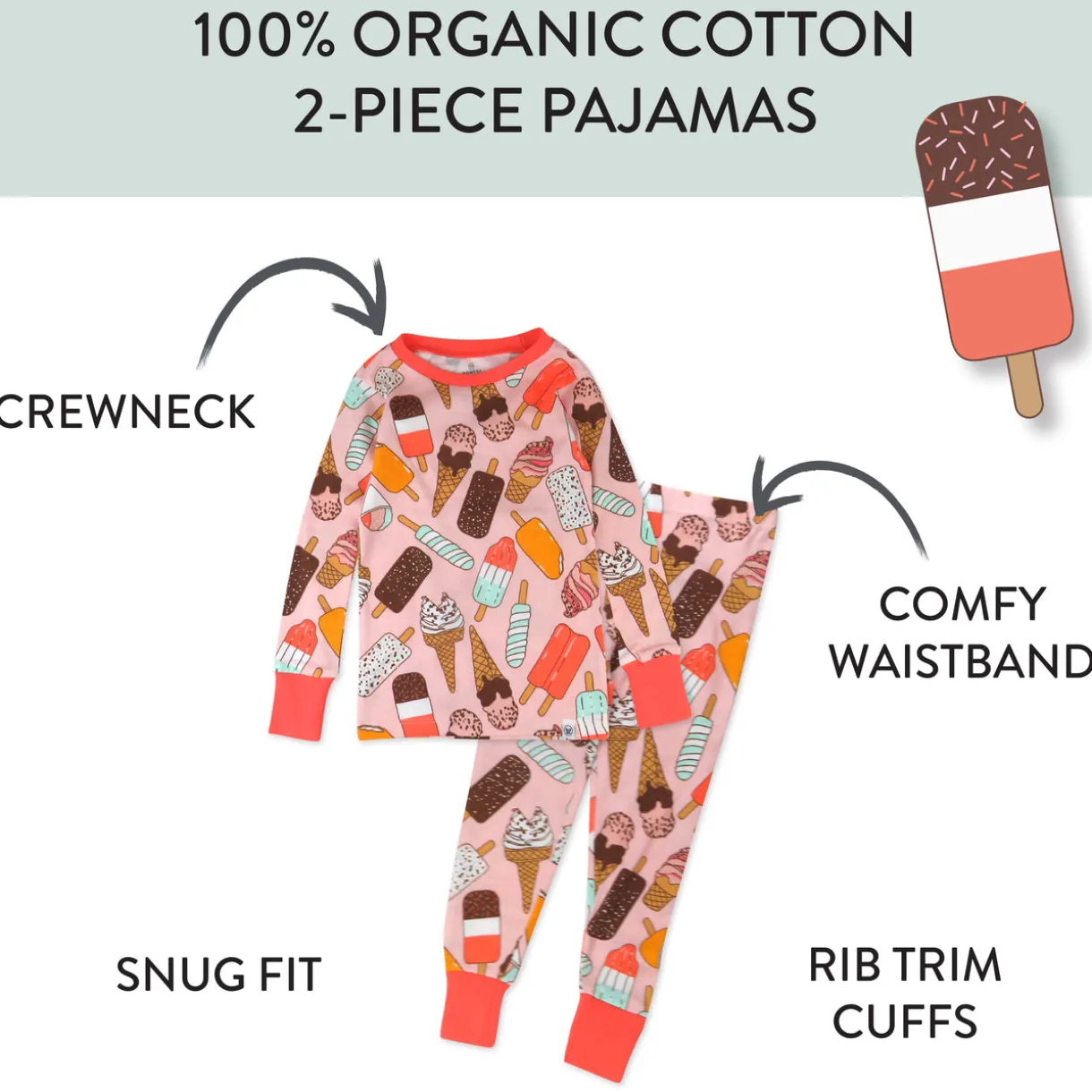 Organic Cotton Fun Foods Pajamas For Babies & Toddlers