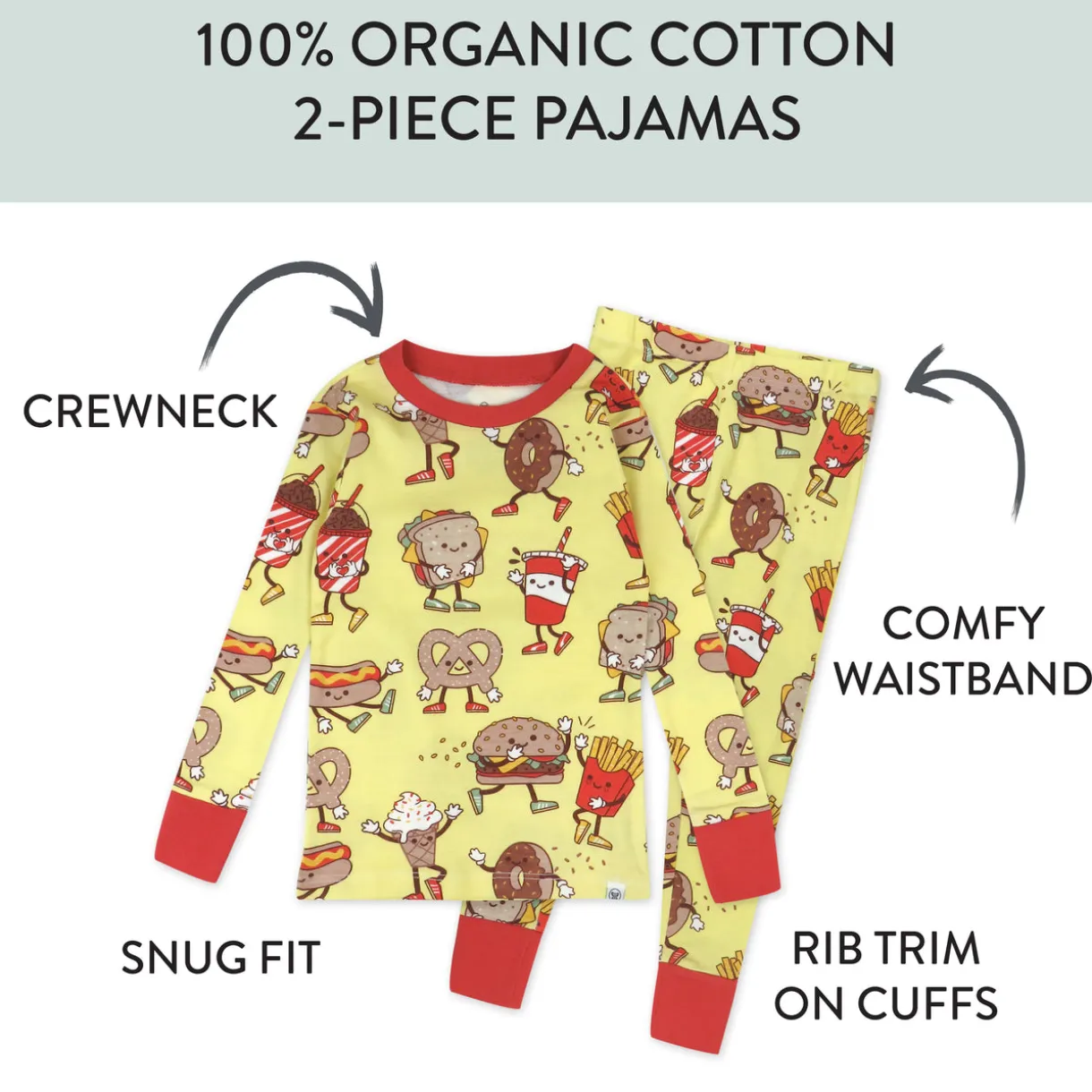 Organic Cotton Fun Foods Pajamas For Babies & Toddlers