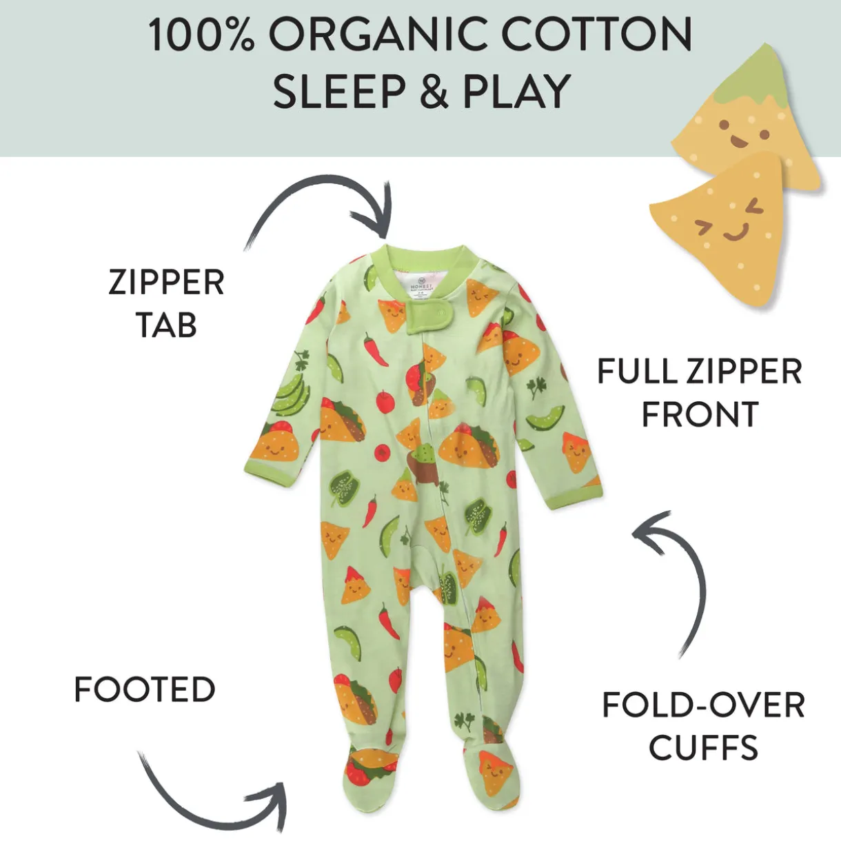 Organic Cotton Fun Foods Pajamas For Babies & Toddlers