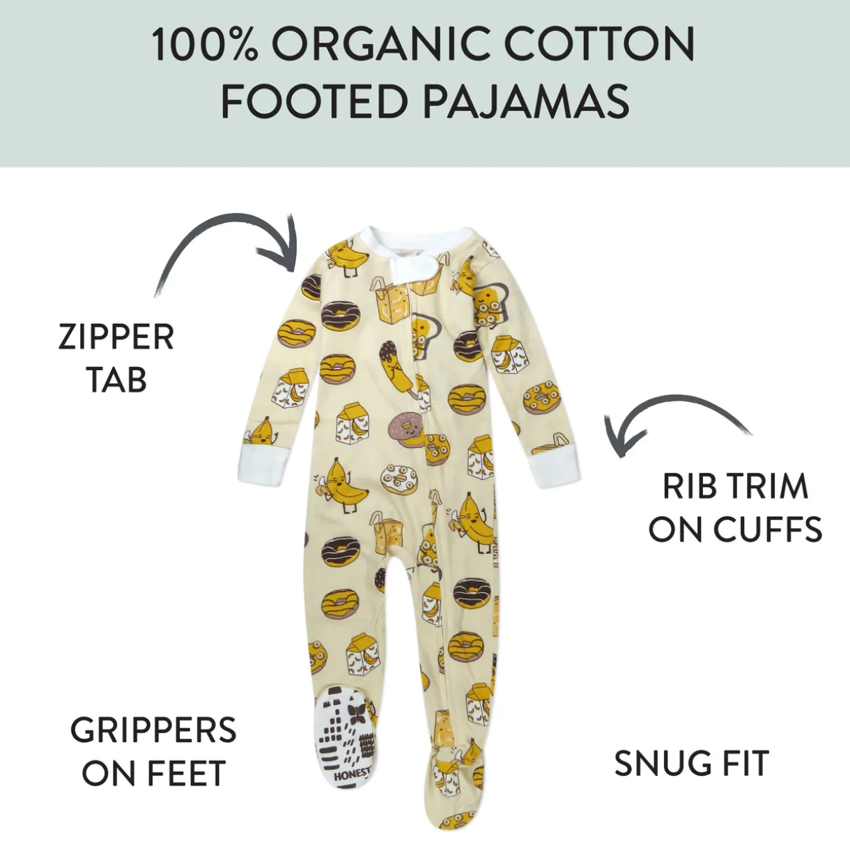 Organic Cotton Fun Foods Pajamas For Babies & Toddlers