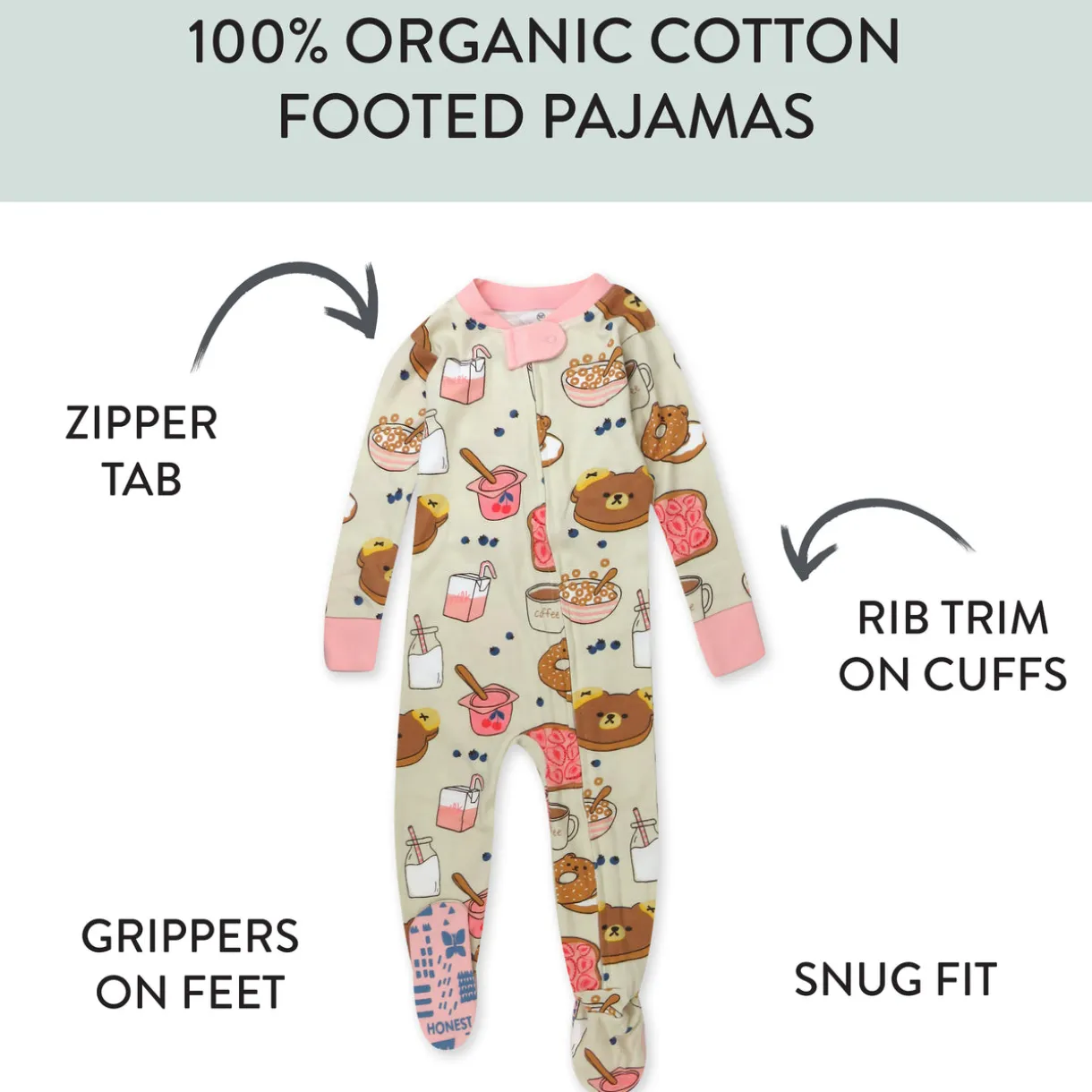 Organic Cotton Fun Foods Pajamas For Babies & Toddlers
