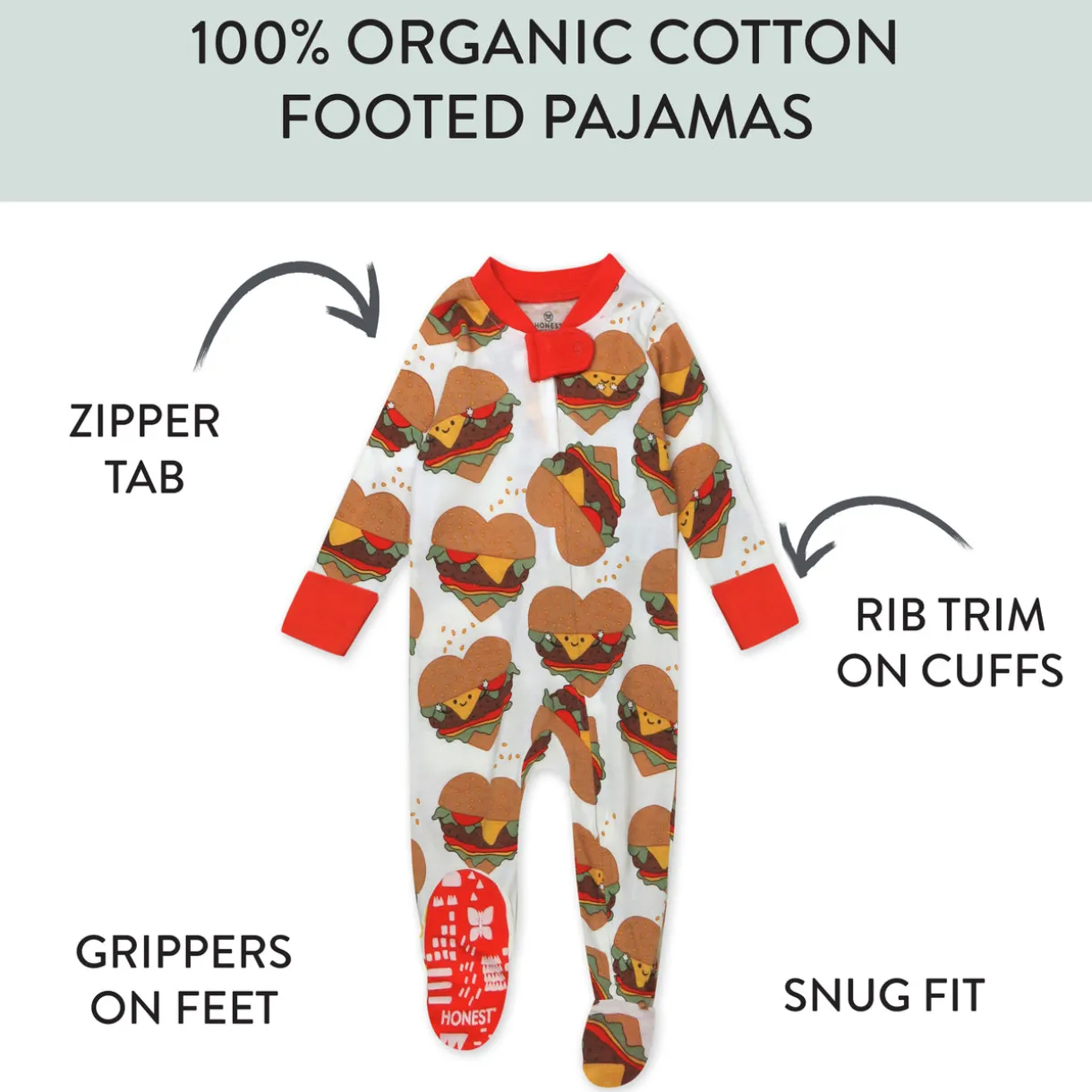 Organic Cotton Fun Foods Pajamas For Babies & Toddlers