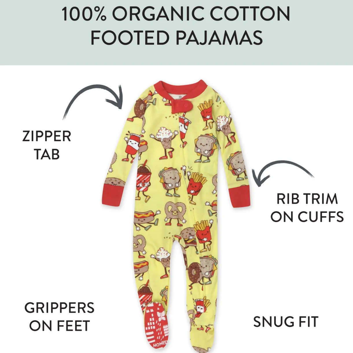 Organic Cotton Fun Foods Pajamas For Babies & Toddlers