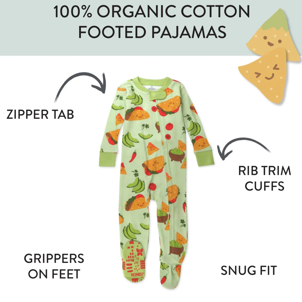 Organic Cotton Fun Foods Pajamas For Babies & Toddlers