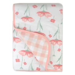 Organic Cotton Hand-Quilted Reversible Baby Blanket