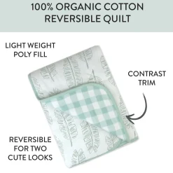 Organic Cotton Hand-Quilted Reversible Baby Blanket