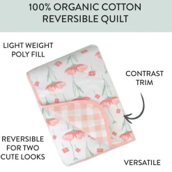 Organic Cotton Hand-Quilted Reversible Baby Blanket
