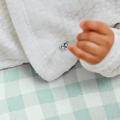Organic Cotton Hand-Quilted Reversible Baby Blanket