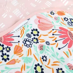 Organic Cotton Hand-Quilted Reversible Baby Blanket