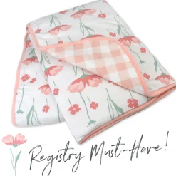 Organic Cotton Hand-Quilted Reversible Baby Blanket