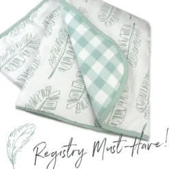 Organic Cotton Hand-Quilted Reversible Baby Blanket