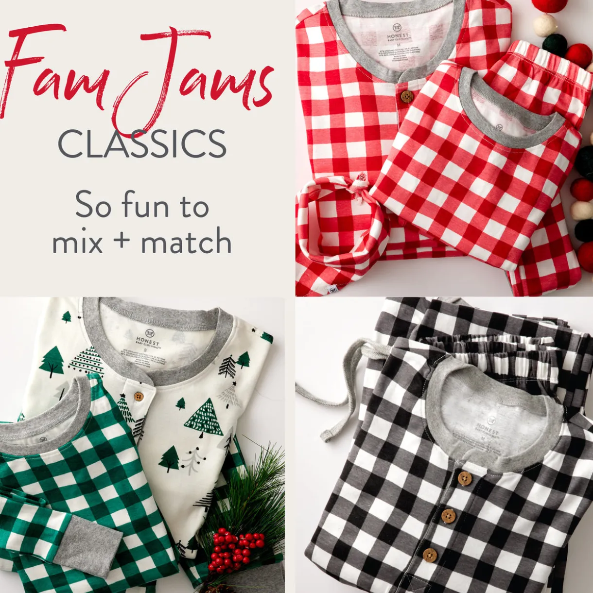 Organic Cotton Holiday Matching Family Pajamas
