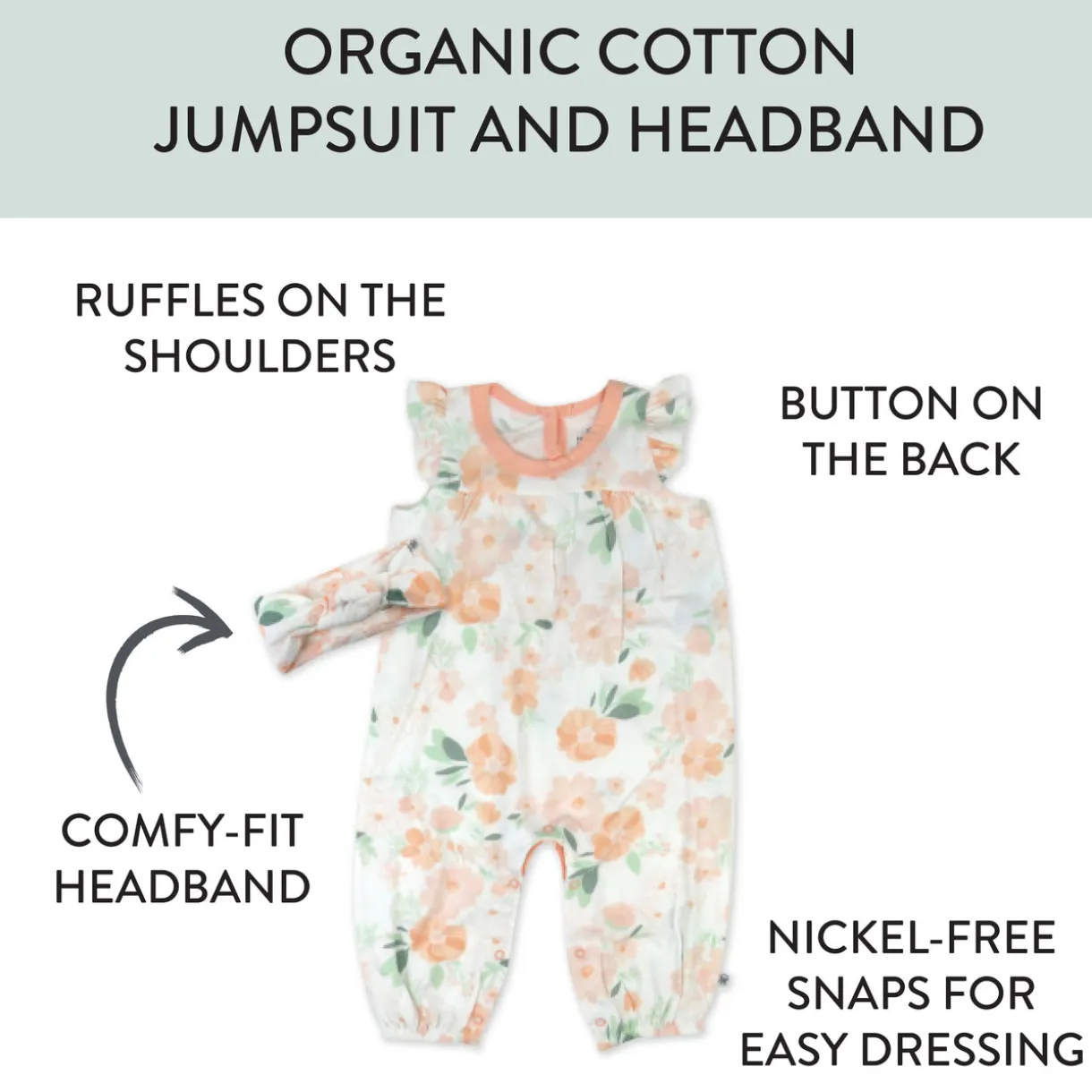 Organic Cotton Jumpsuit Coverall Set