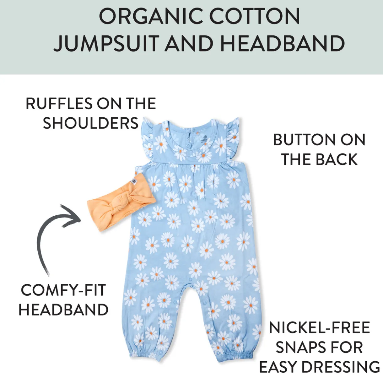 Organic Cotton Jumpsuit Coverall Set