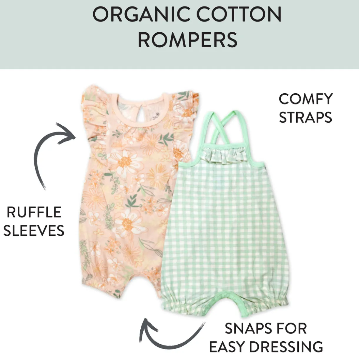 Organic Cotton Jumpsuit Romper Set