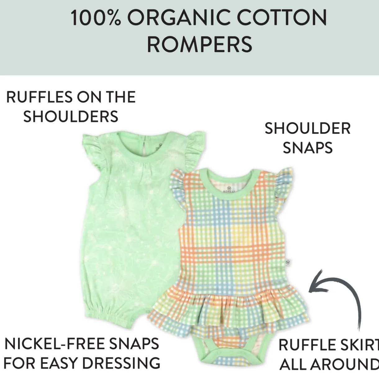 Organic Cotton Jumpsuit Romper Set