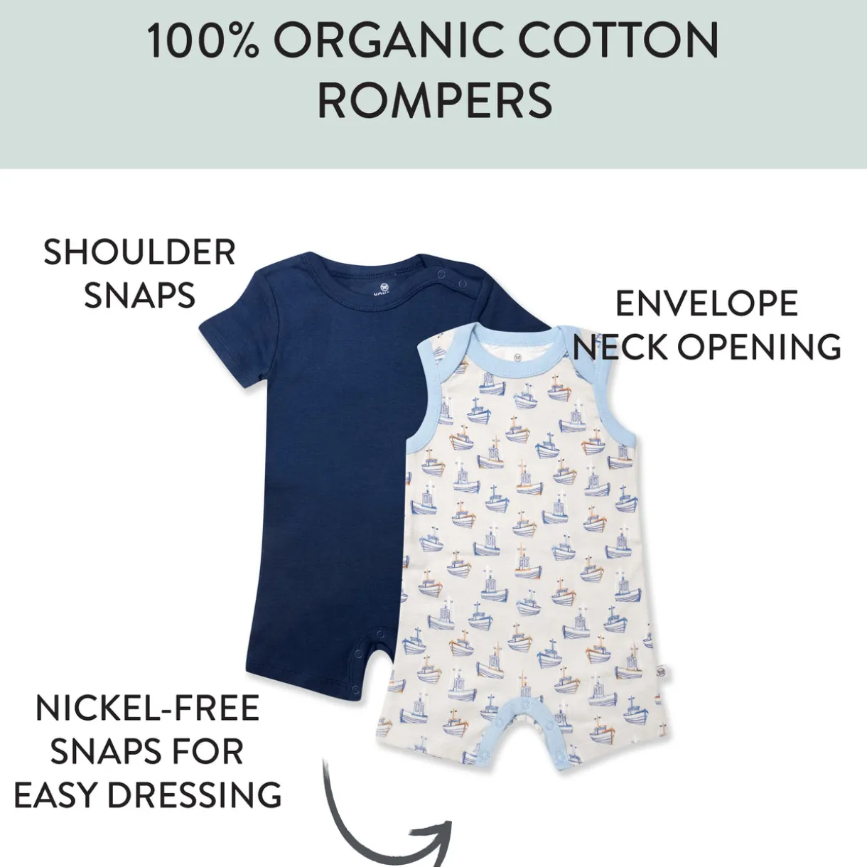Organic Cotton Jumpsuit Romper Set