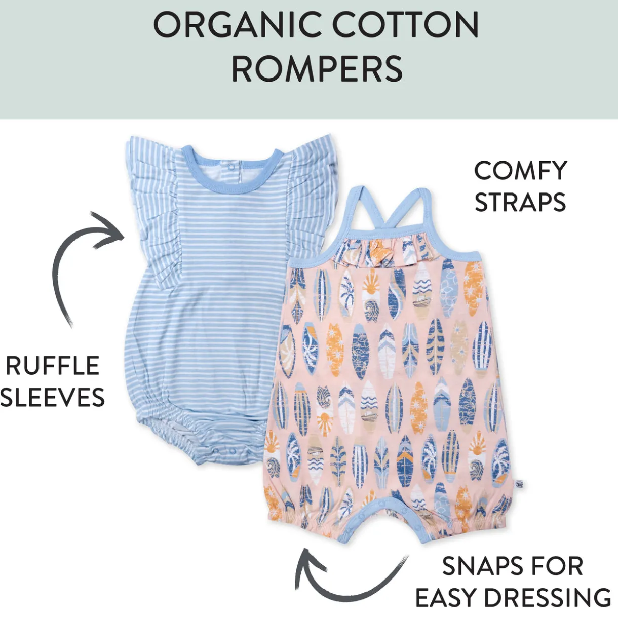 Organic Cotton Jumpsuit Romper Set
