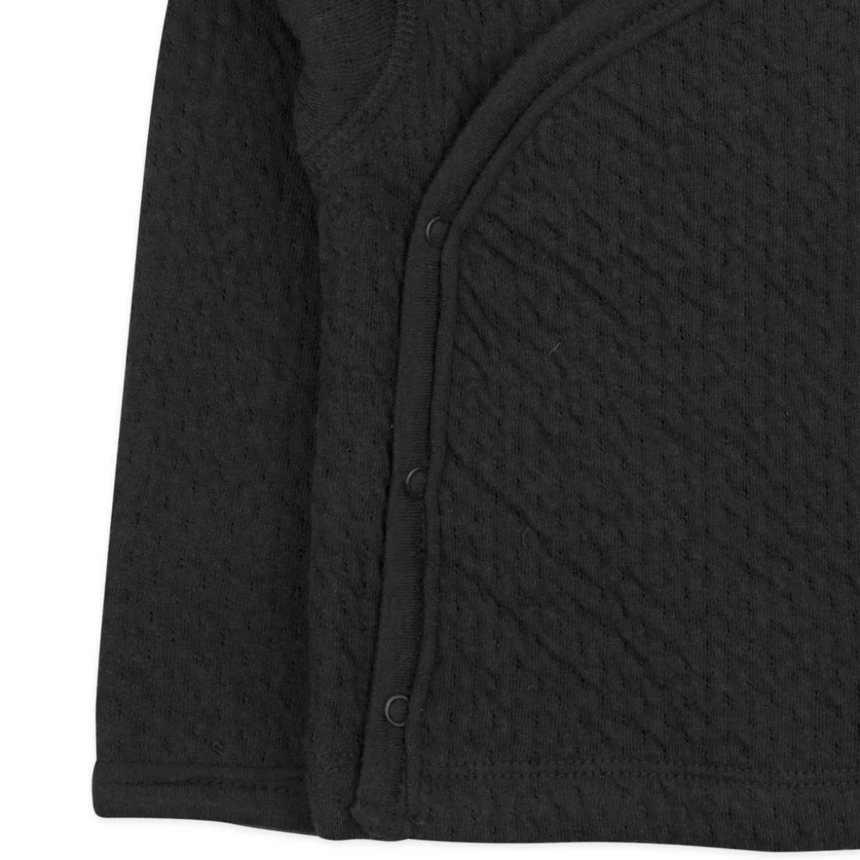 Organic Cotton Matelassé Side-Snap Kimono Top