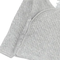 Organic Cotton Matelassé Side-Snap Kimono Top