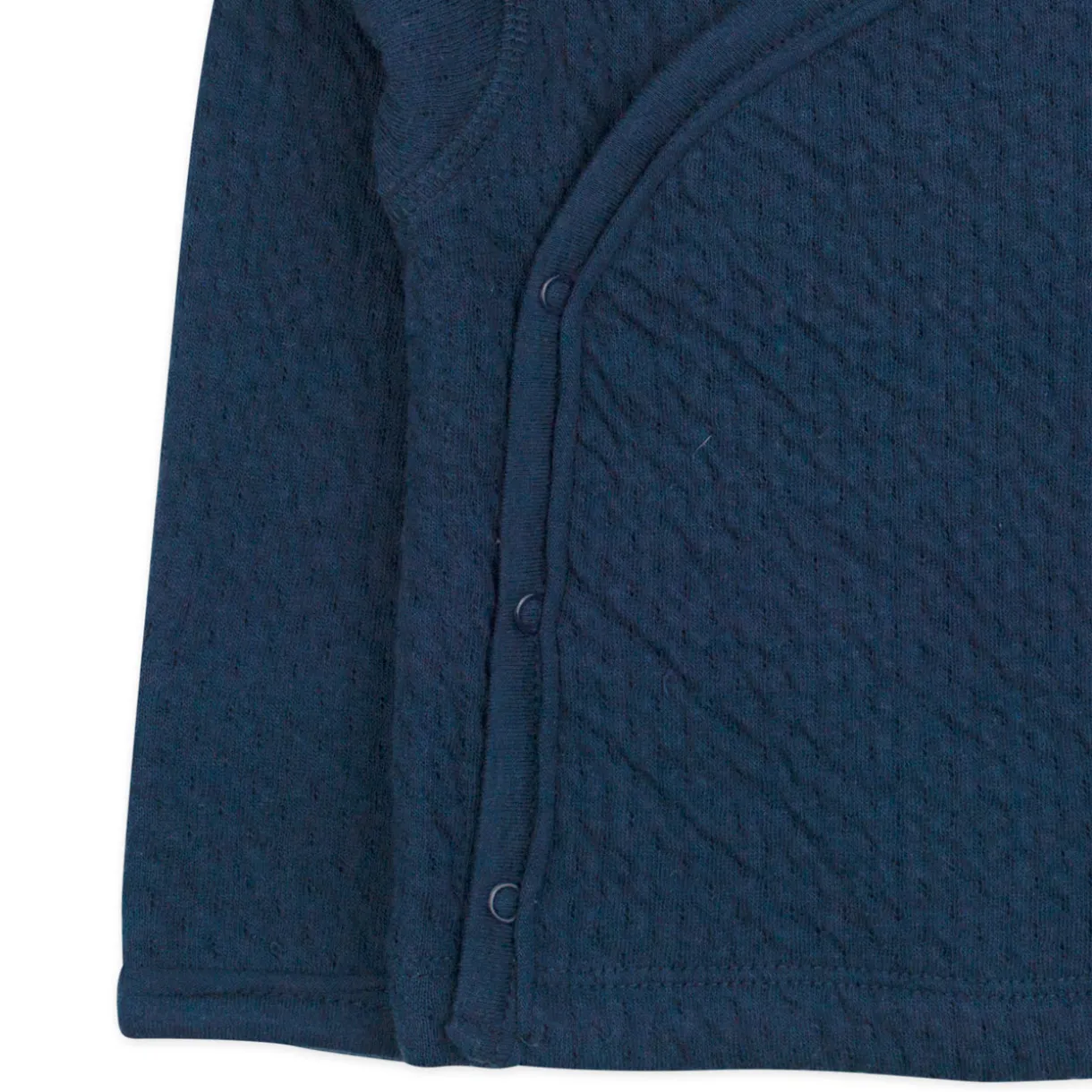 Organic Cotton Matelassé Side-Snap Kimono Top