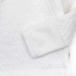 Organic Cotton Matelassé Side-Snap Kimono Top