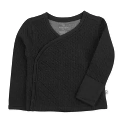 Organic Cotton Matelassé Side-Snap Kimono Top
