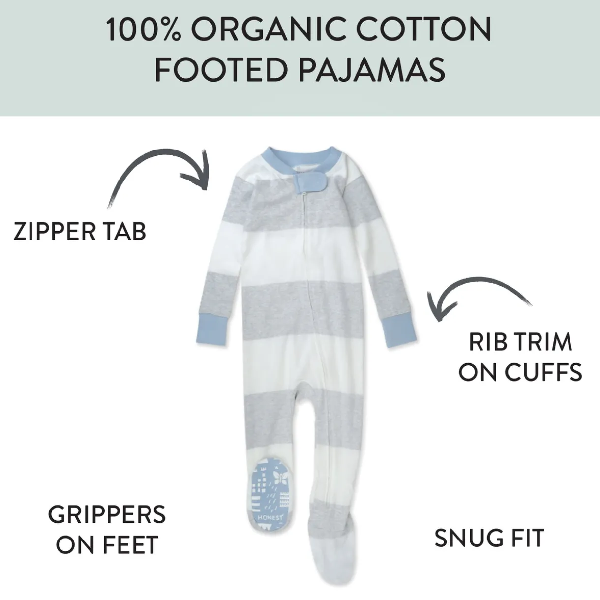 Organic Cotton Snug-Fit Footed Pajamas