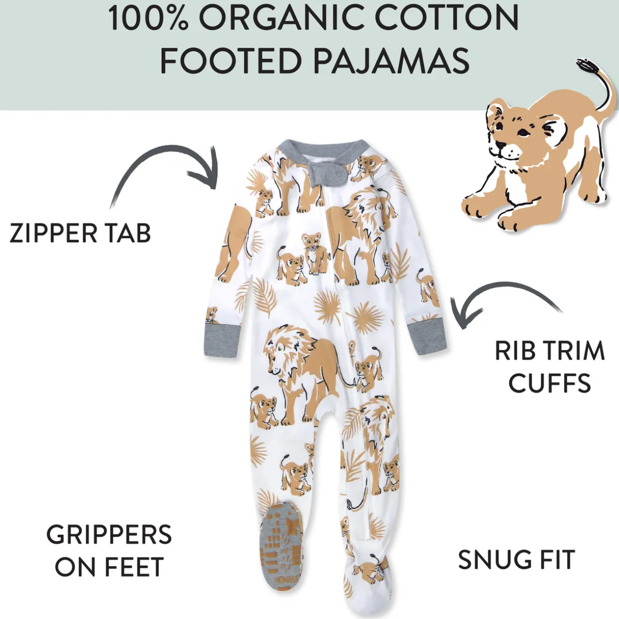 Organic Cotton Snug-Fit Footed Pajamas