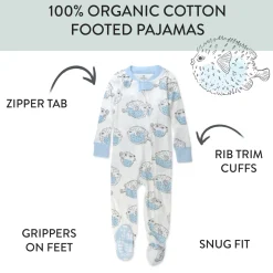 Organic Cotton Snug-Fit Footed Pajamas