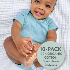 10-Pack HAPPY DAYS Rainbow Short Sleeve Bodysuits Gift Set