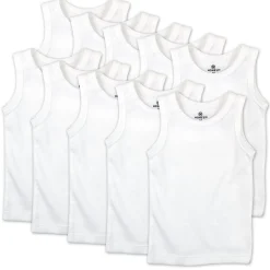 10-Pack Honestly Pure Organic Cotton Sleeveless Muscle T-Shirts