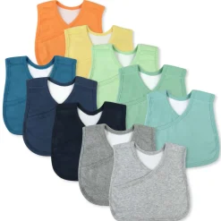 10-Pack Organic Cotton 4 in 1 Reversible Bibs